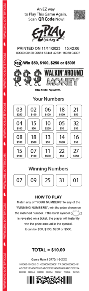 game ticket example