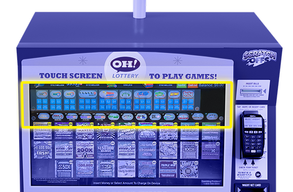 Kiosk Image with betSlip location highlighted